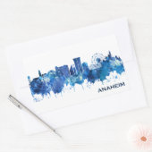 Anaheim California Skyline Blue Rechthoekige Sticker (Envelop)