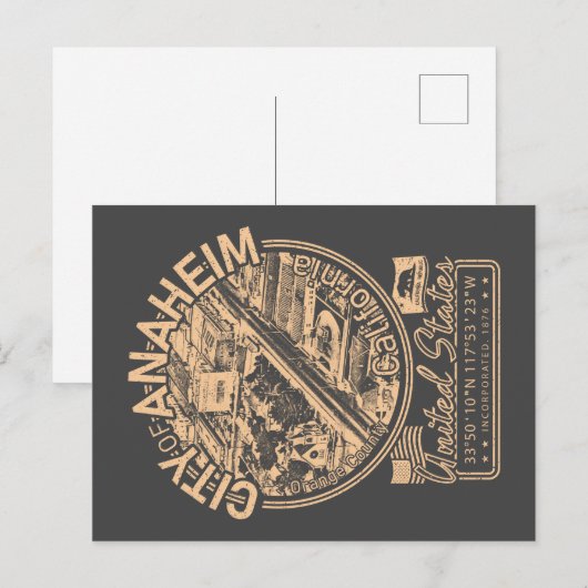 ANAHEIM CALIFORNIA  - STAD ANAHEIM CA BRIEFKAART (Voorkant / Achterkant)