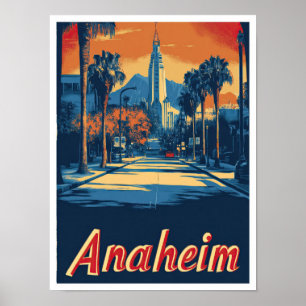 Anaheim California USA Vintage Travel Illustratie Poster