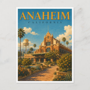 Anaheim Californië Kasteel Silhouette GeoSaga Briefkaart