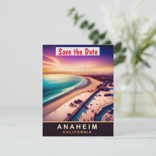 Anaheim, Californië, Reis Briefkaart, Save The Date (Staand voorkant)