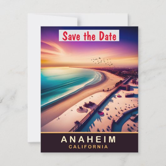 Anaheim, Californië, Reisansichtkaart,  Save The Date (Voorkant)
