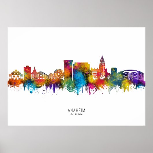 Anaheim Californië Silhouet Poster (Voorkant)