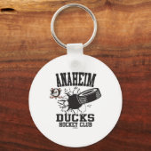 Anaheim Ducks Hockey Puck Burst Orange Officially Sleutelhanger (Voorkant)