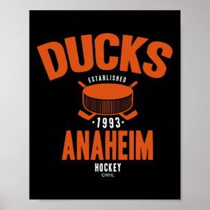 Anaheim Ducks Hockey Puck Zwart Officieel Gelicent Poster
