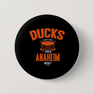 Anaheim Ducks Hockey Puck Zwart Officieel Gelicent Ronde Button 5,7 Cm