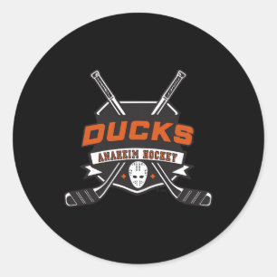 Anaheim Ducks Hockeysticks Wit Officieel Gelicensi Ronde Sticker
