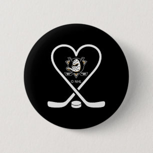 Anaheim Ducks Valentijnstokken Zwart Nhl Officieel Ronde Button 5,7 Cm