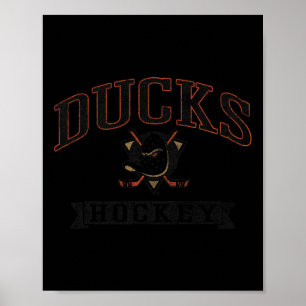 Anaheim Ducks Vintage Hockey Wit Nhl Officieel  Poster