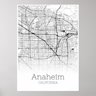 Anaheim Map - Californië - City Map Poster