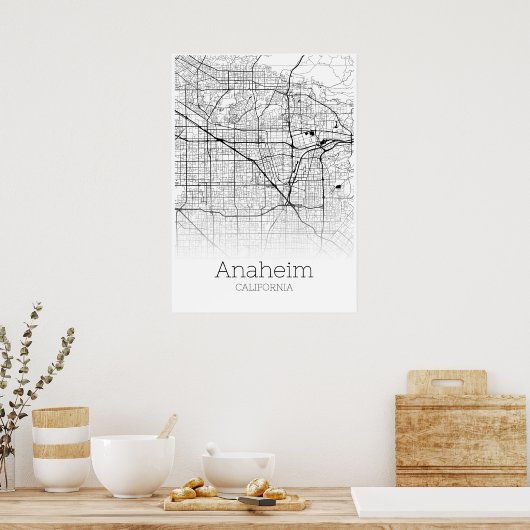Anaheim Map - Californië - City Map Poster (Keuken)