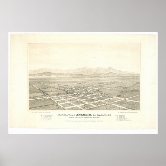 Anaheim. Panoramische kaart (0025A) - Onherstelbaa Poster (Voorkant)