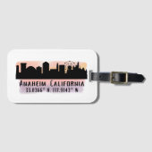 Anaheim Skyline Latitude en Longitude Bagagelabel (Voorkant (horizontaal))