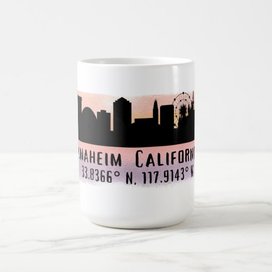 Anaheim Skyline Latitude en Longitude Koffiemok (Center)