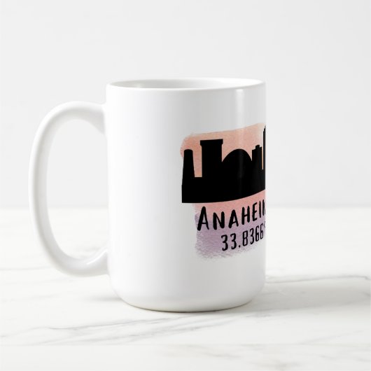 Anaheim Skyline Latitude en Longitude Koffiemok (Links)
