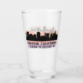Anaheim Skyline Latitude en Longitude Pint Glass Glas (Achterkant)