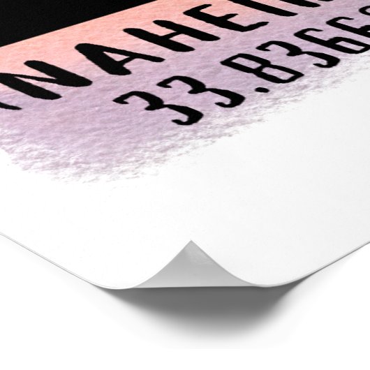 Anaheim Skyline Latitude en Longitude Poster (Hoek)