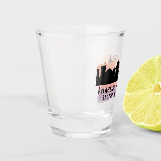 Anaheim Skyline Latitude en Longitude Shot Glas (Links)