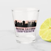 Anaheim Skyline Latitude en Longitude Shot Glas (Voorkant)