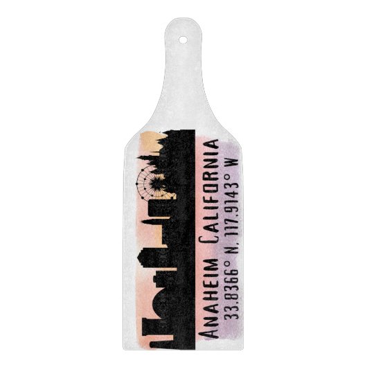 Anaheim Skyline Latitude en Longitude Snijplank (Voorkant)