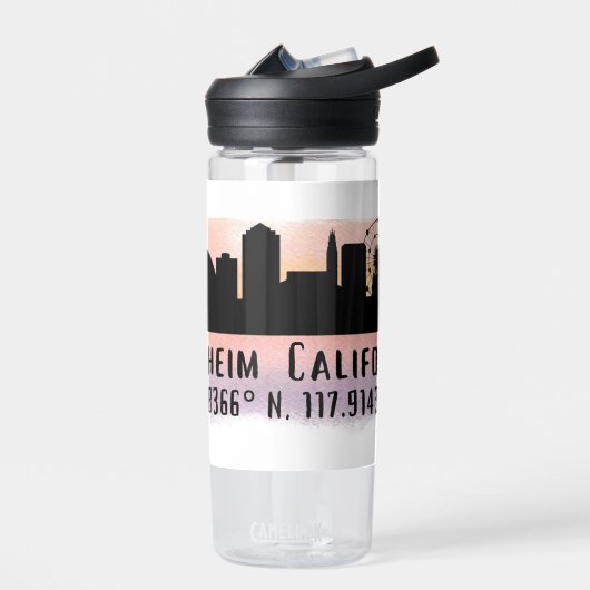 Anaheim Skyline Latitude en Longitude Waterfles (Links)