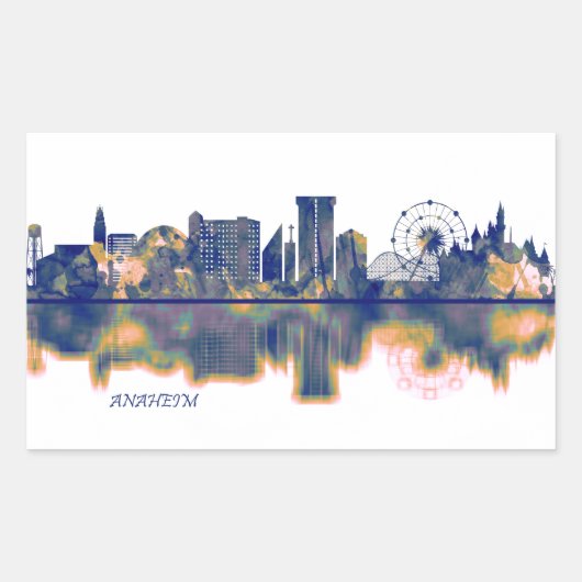 Anaheim Skyline Rechthoekige Sticker (Voorkant)