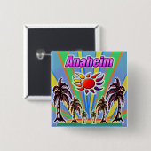Anaheim Zomerliefde Knop Vierkante Button 5,1 Cm (Voorkant /achterkant)