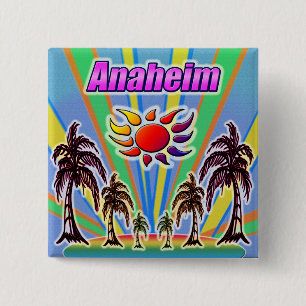 Anaheim Zomerliefde Knop Vierkante Button 5,1 Cm