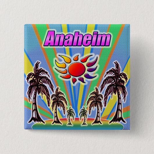 Anaheim Zomerliefde Knop Vierkante Button 5,1 Cm (Voorkant)