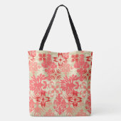 Anahola Bay Hawaiian Abstract Floral Coral Tote Bag (Achterkant)