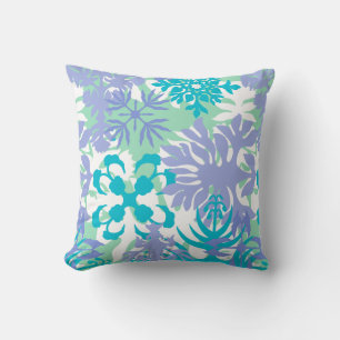 Anahola Bay Hawaiian Abstract Floral Mint Green Kussen