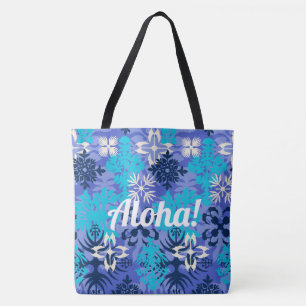 Anahola Bay Hawaiian Abstracte Floral Peri Tote Bag