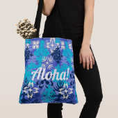 Anahola Bay Hawaiian Abstracte Floral Peri Tote Bag (Dichtbij)