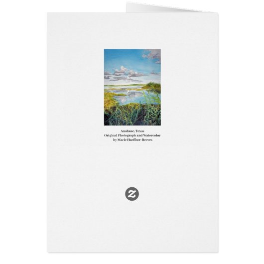 Anahuac, Texas: Waterverf Afbeelding door Marie Re (Achterkant)