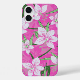 Anaina Hou Hawaiian Tropische Floral Pink iPhone 16 Plus Hoesje