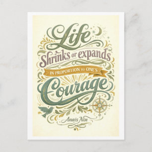 Anais Nin Motto over Moed Briefkaart