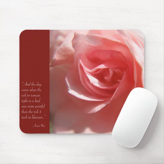 Anais Nin Quote Mousepad in roze Muismat (Met muis)