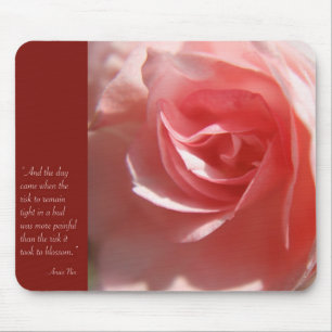 Anais Nin Quote Mousepad in roze Muismat