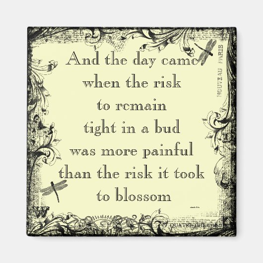 Anais Nin Risico Quote Magnet (Voorkant)