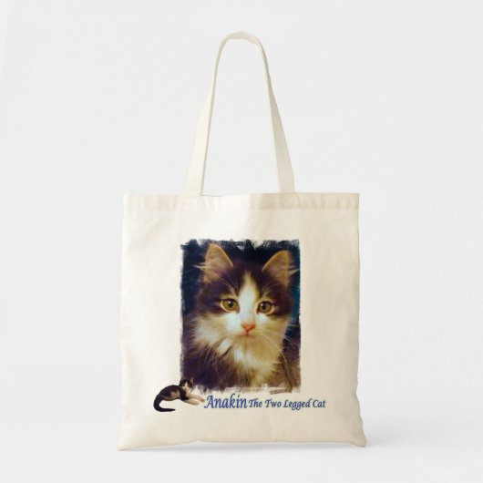 Anakin Two Legged Cat Cute Kitten Canvas tas Close (Voorkant)