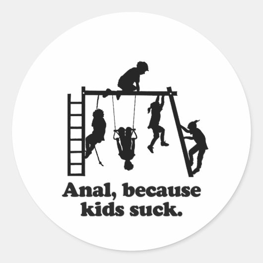 Anal, omdat kinderen zuigen ronde sticker (Voorkant)