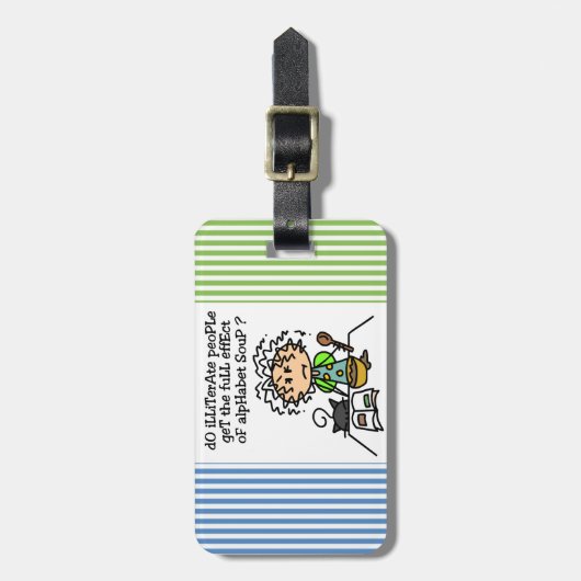 Analfabeet volk Humor Bagagelabel (Voorkant verticaal)