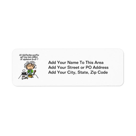Analfabeet volk Humor Etiket (Voorkant)