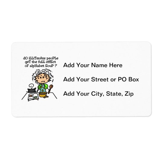 Analfabeet volk Humor Etiket (Voorkant)