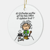 Analfabeet volk Humor Keramisch Ornament (Links)