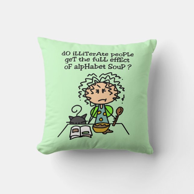 Analfabeet volk Humor Kussen (Voorkant)