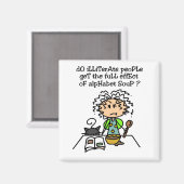 Analfabeet volk Humor Magneet (Voorkant / Achterkant)