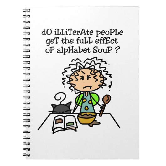 Analfabeet volk Humor Notitieboek (Voorkant)