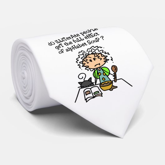 Analfabeet volk Humor Stropdas (Opgerold)