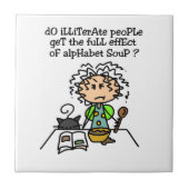 Analfabeet volk Humor Tegeltje (Voorkant)